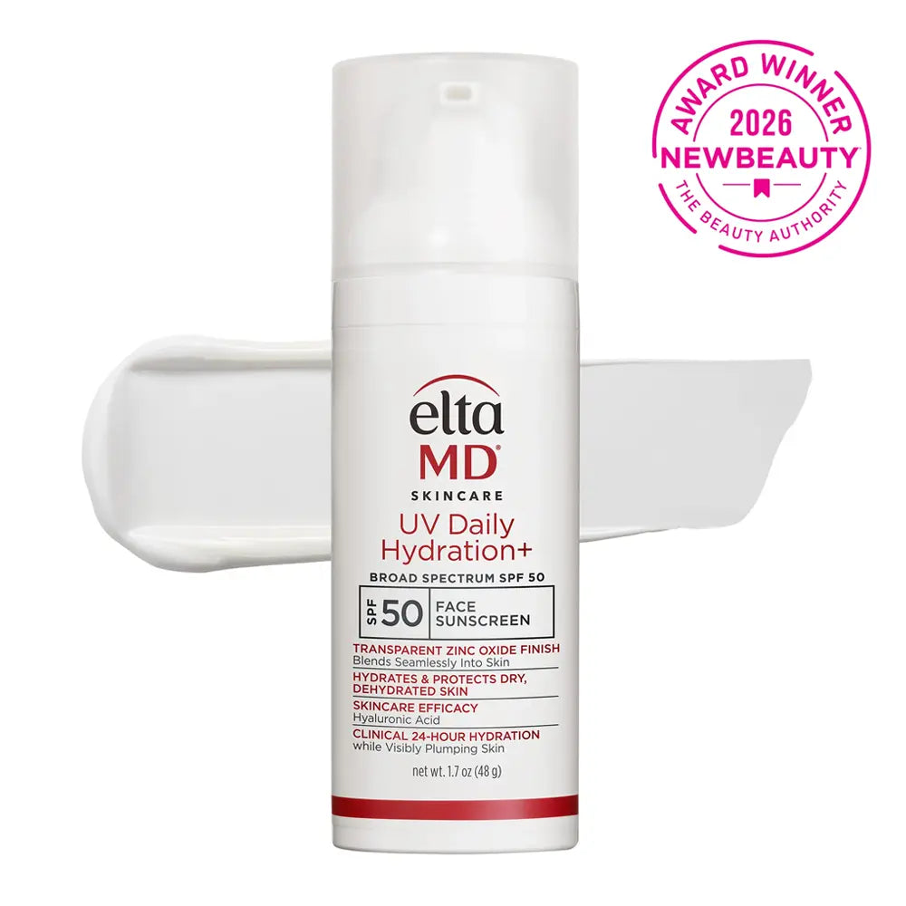 Elta MD Skincare UV Daily Hydration+ Broad Spectrum SPF 50 NewBeauty 2026 award-winning sunscreen with product texture