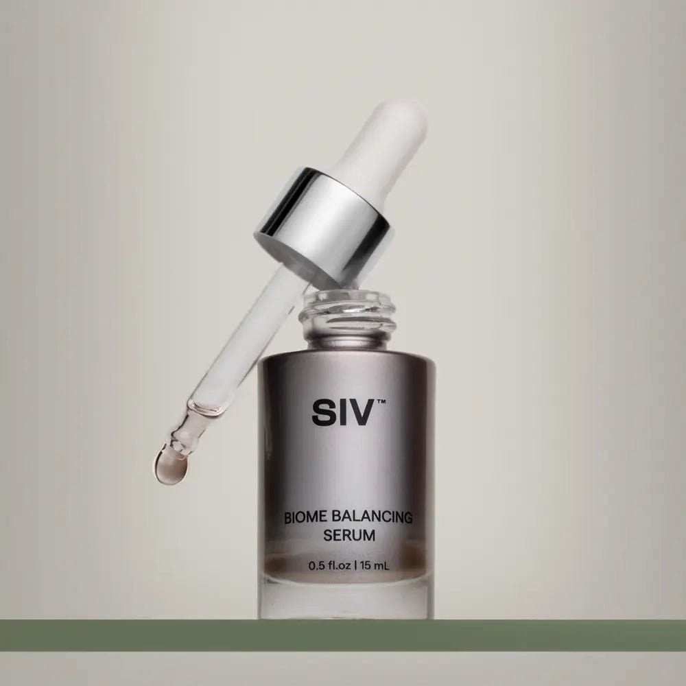 SIV Biome Balancing Serum Bottle 15 mL with dropper open - Your Skincare Source