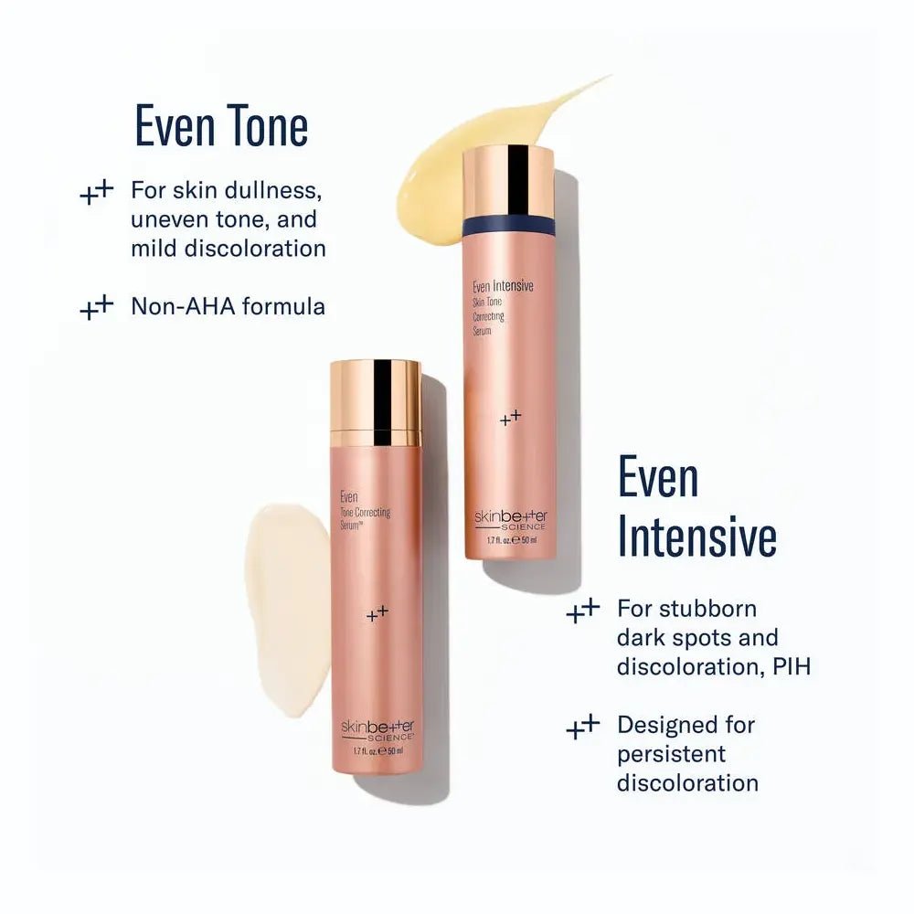 SkinBetter Even Intensive Skin Tone Correcting Serum and Even Tone comparison
