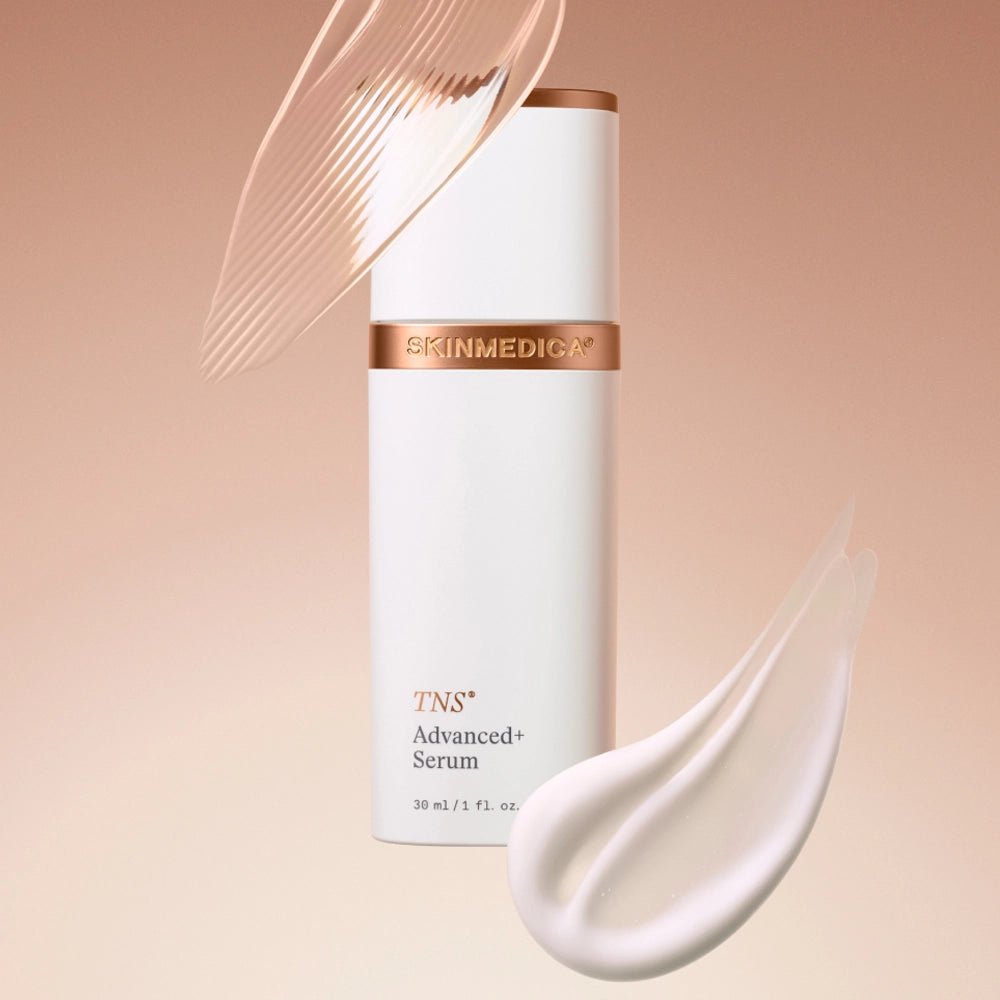 TNS® Advanced+ Serum bottle and texture - Your Skincare Source