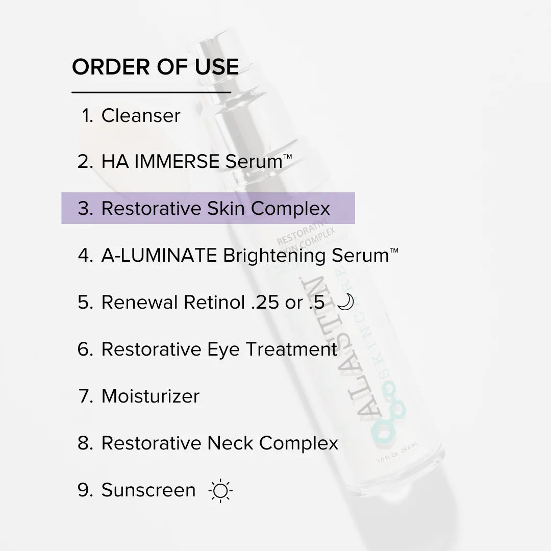 Alastin Restorative Skin Complex order of products