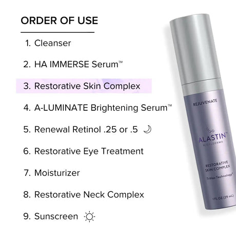 Alastin Restorative Skin Complex order of products
