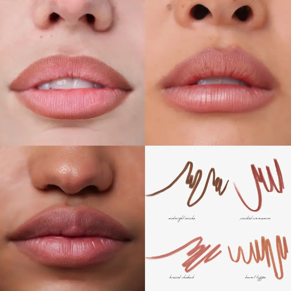 Anfisa Skin Ân-Define Ceramide Liner in Burnt Toffee on 3 different skin colors