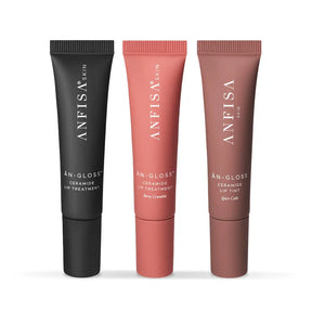 Three lip tint tubes from ANFISA Skin on a white background - An-Gloss kit