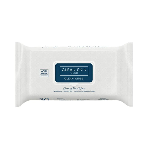 Clean Skin Club Clean Wipes on white background