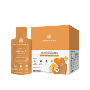 Cymbiotika Advanced Creatine supplement packaging on a white background