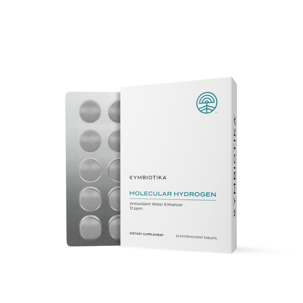 Cymbiotika Molecular Hydrogen supplement packaging on a white background