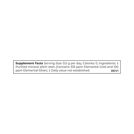 Supplement facts for Cymbiotika Shilajit