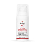 EltaMD Skincare UV Clear Blemish-Prone & Oil Balancing Broad Spectrum SPF 50 Face Sunscreen in a white pump bottle with red and black text, on a white background.
