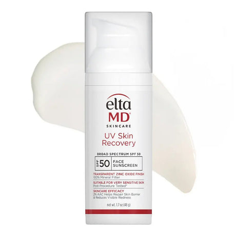 Eltma MD UV Skin Recovery sunscreen bottle with applicator on a white background
