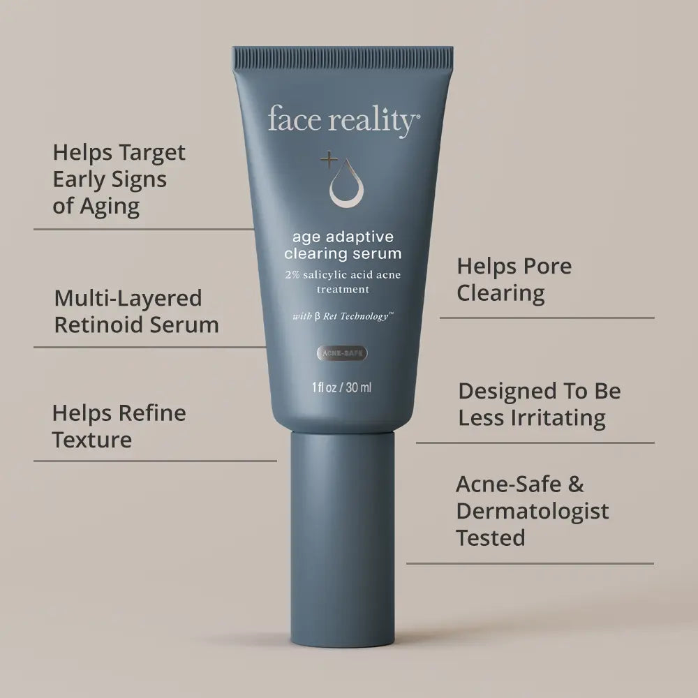 Face Reality Age Adaptive Clearing Serum features and benefits that help clear pores and clarify the skin