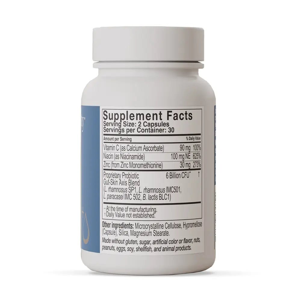 Face Reality Clear Skin Restore Supplement bottle with label showing 'Supplement Facts' on a white background