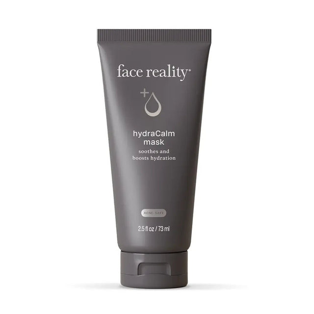 Tube of 'face reality' hydraCalm mask on a white background
