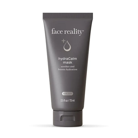 Tube of 'face reality' hydraCalm mask on a white background