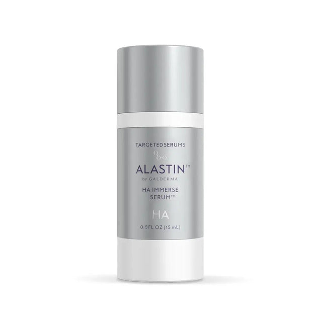 Alastin skincare HA Immerse serum bottle on a white background