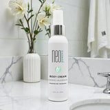 Neogenesis Body Cream on bathroom counter - Your Skincare Source