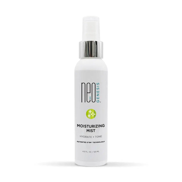 Moisturizing mist bottle labeled 'neo genesis' on a white background