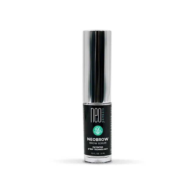 Neobrow brow serum bottle on a white background
