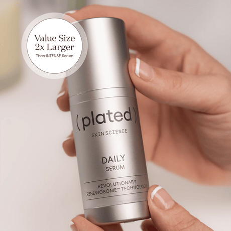 Plated Daily Serum exosome skincare for skin rejuvenation - Save at Your Skincare Source.