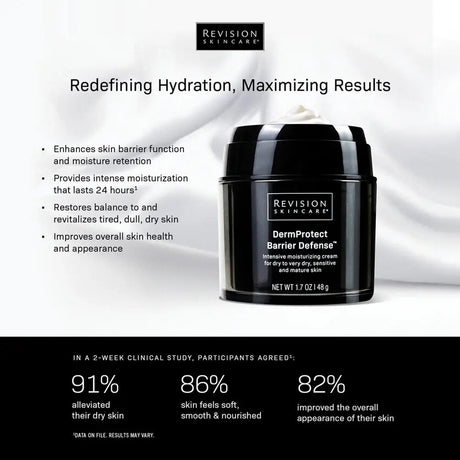 Revision Skincare DermProtect Barrier Defense cream with product details on a white background