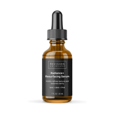 Revision Skincare Radiance+ Resurfacing Serum bottle on a white background
