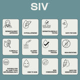Collection of icons representing SIV product features on a teal background