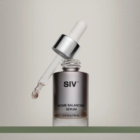 SIV Biome Balancing Serum Bottle 15 mL with dropper open - Your Skincare Source