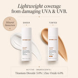 A comparison between SkinMedica  SkinMedica Essential Defense Mineral Shield SPF 35 Untinted and SkinMedica Essential Defense Mineral Shield SPF 32 Tinted