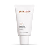 A white tube of SkinMedica TNS Ceramide Treatment Cream barrier support face lotion