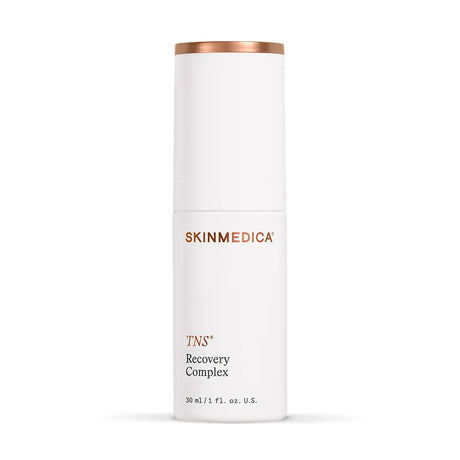 SkinMedica TNS Recovery Complex one trillion exosomes serum bottle on white background