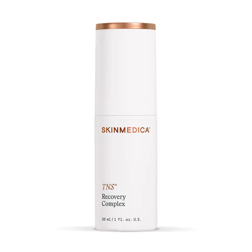 SkinMedica TNS Recovery Complex one trillion exosomes serum bottle on white background