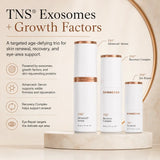 Three SkinMedica TNS Exosomes + Growth Factors skincare bottles. SkinMedica is the premier exosomes brand,