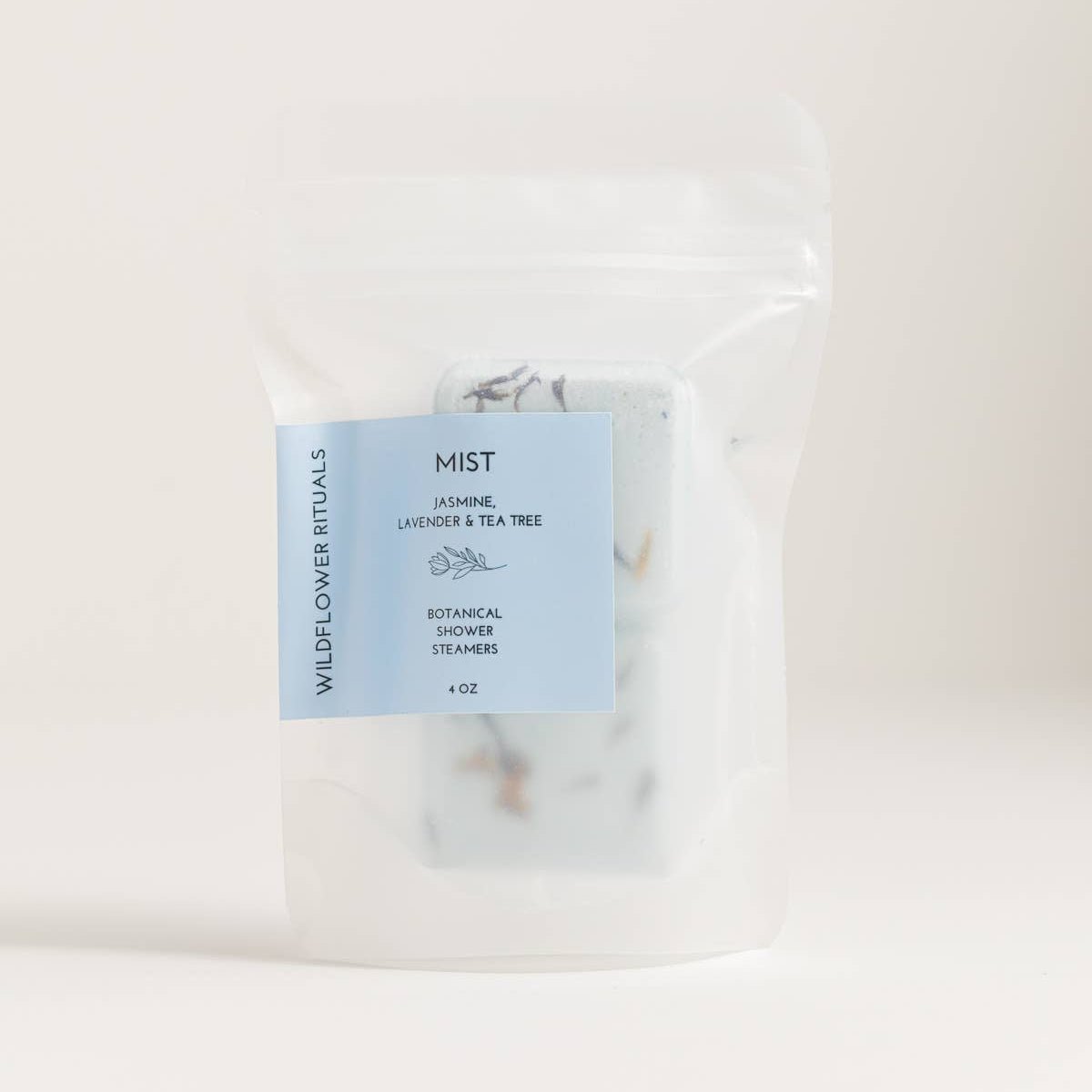 Packaged product with a label on a white background