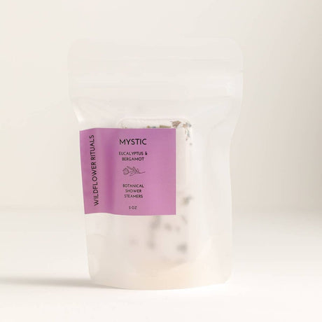 Bag of Mystic Wildflower Rituals with a purple label on a white background