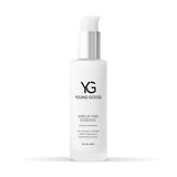 A white pump bottle of Young Goose Amplifying Essence with a silver pump collar and black text, centered on a white background.