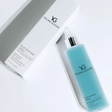 Young Goose Blue Peptide Spray bottle and box