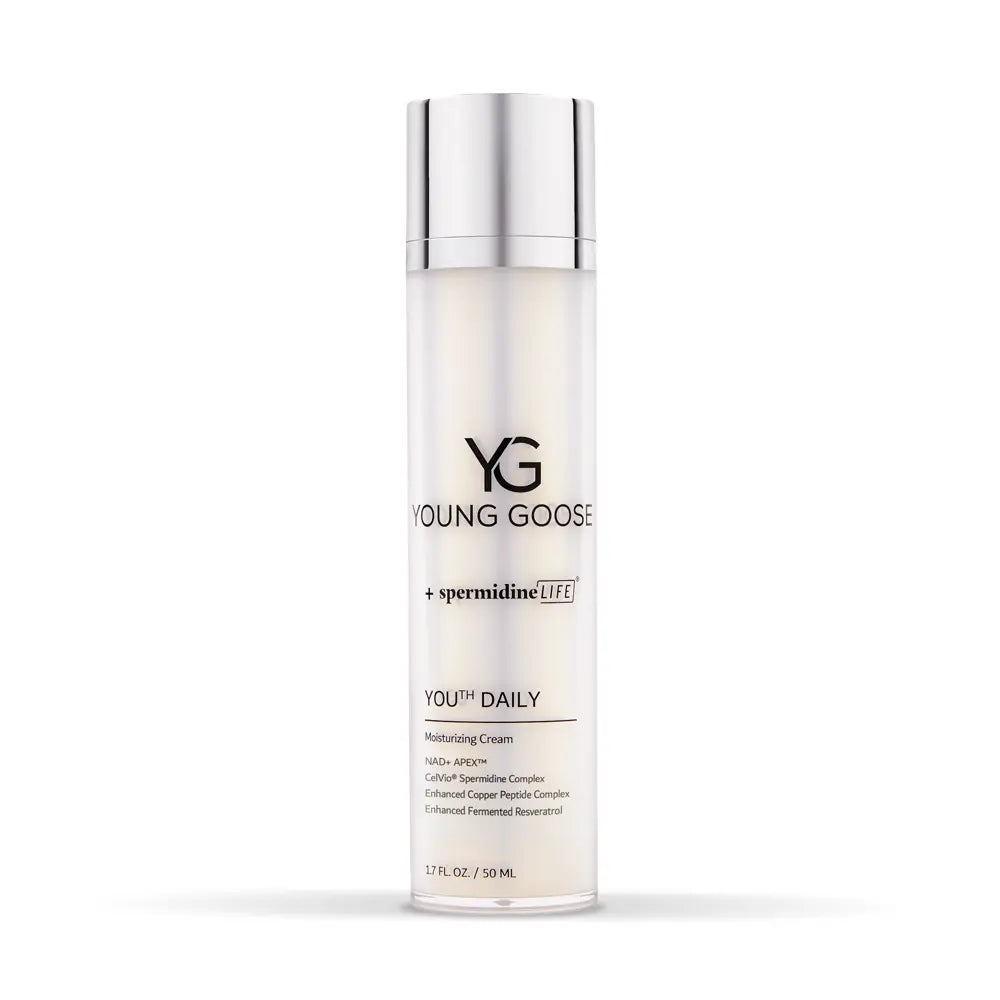 A bottle of Young Goose You Daily Moisturizing Cream on a clean white background. This best-selling moisturizer is available at YSS.