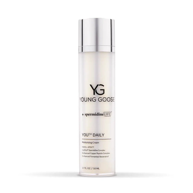 A bottle of Young Goose You Daily Moisturizing Cream on a clean white background. This best-selling moisturizer is available at YSS.