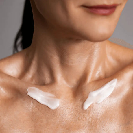 Young Goose Youth Firming Neck and Chest texture on woman's skin