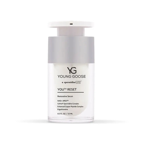 Young Goose Youu Reset Restorative Serum travel size bottle, on a white background.